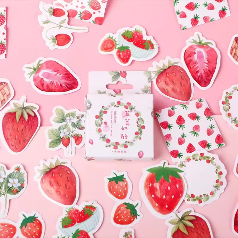 Photography Magazine - 45 pegatinas de fresas para álbum