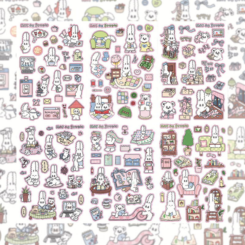 Photography Magazine - Pegatinas coreanas de conejo de dibujos