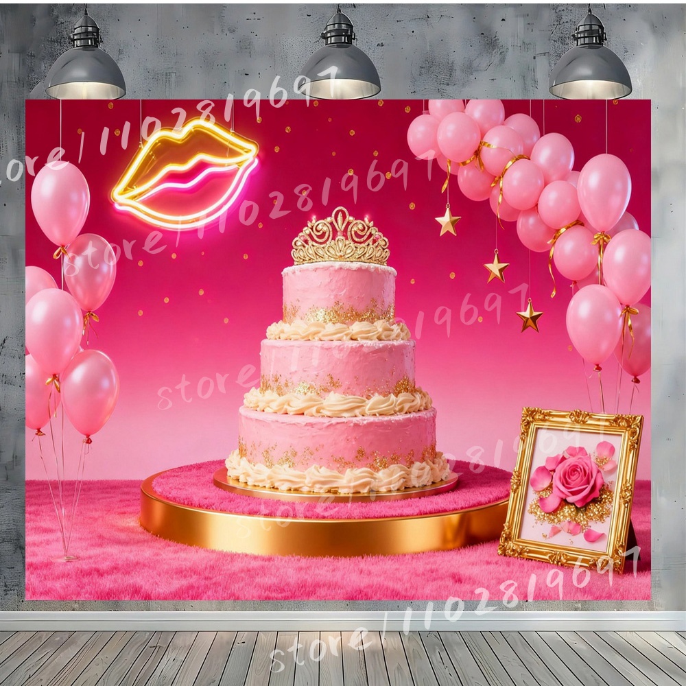 Corona Rosa Bola de discoteca  - Photography Backdrop Muslin reseña y precio