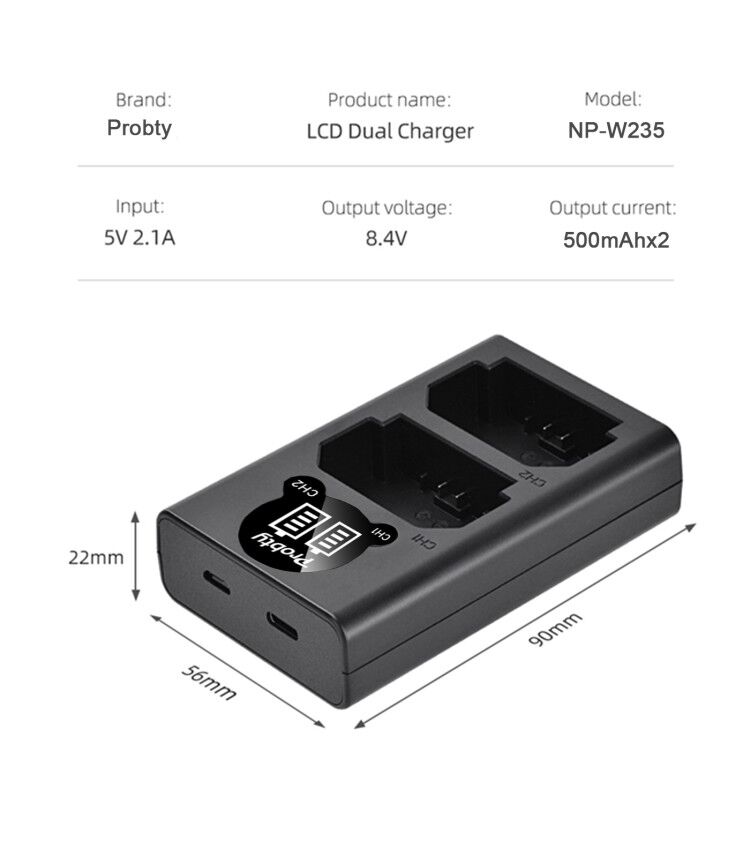 2200mAh NP-W235 NP W235 baterí - Camera Battery Grip reseña y precio